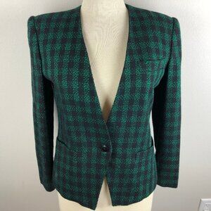 La Suit Blazer Size 4 Black Green